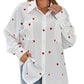 Camicia allentata Love stampata casual da donna esterna