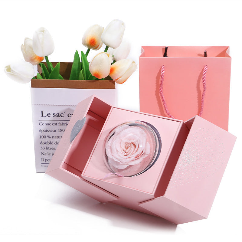 Kreative Ewige Rose Box Ewige Seife Blume Schmuck Box Ring Halskette Lagerung Fall Valentinstag Überraschung Geschenk