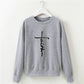 Pullover girocollo a maniche lunghe con stampa di lettere street style