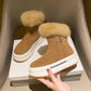 Short Boots Winter British Style Plush Warm Flat Bottomed Leisure