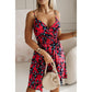 Fashion Flowers Print Suspender Dress