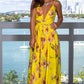 Women's Split Printed Beach Maxi Dress