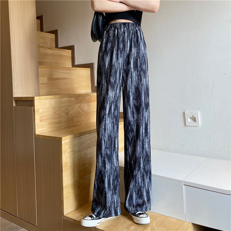 Pantaloni casual da donna pantaloni larghi scozzesi