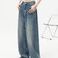 Lockere Jeans mit hoher Taille und geradem Bein und weitem Bein