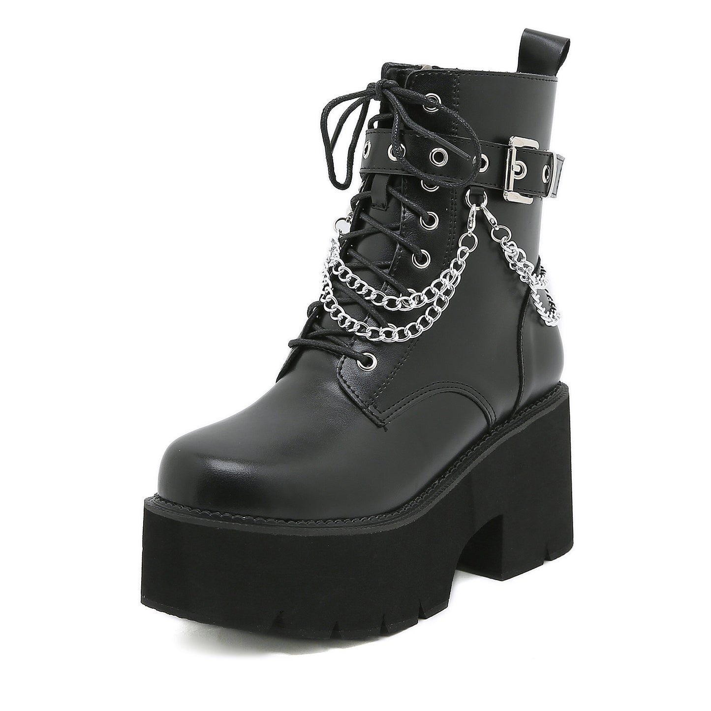 Stivali Dr Martens neri con tacco alto da donna