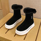 Short Boots Winter British Style Plush Warm Flat Bottomed Leisure