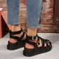 Hollow-out Belt Buckle Platform Pig Cage Sandals Foreign Trade Roman Shoes