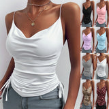 Spaghetti Strap Tops V-neck Camisole Shirts