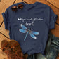 Let It Be Cute Bee Letter Alpaca Casual T-shirt