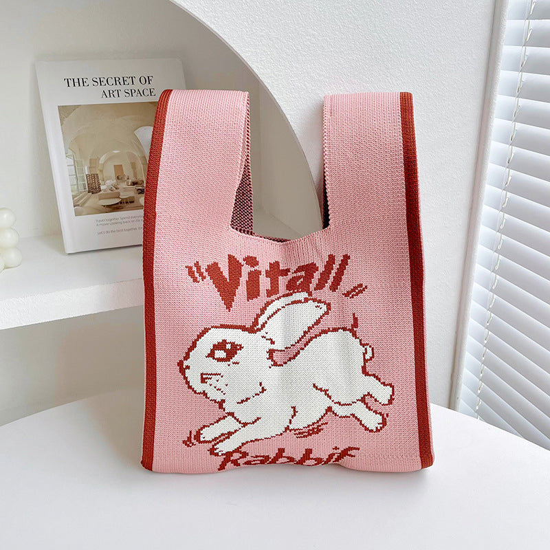 Borsa a tracolla lavorata a maglia Moon Rabbit