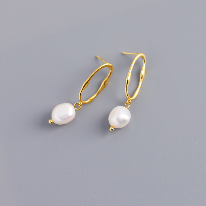 Personality Trend Baroque Irregular Shaped Water Pearl Earrings