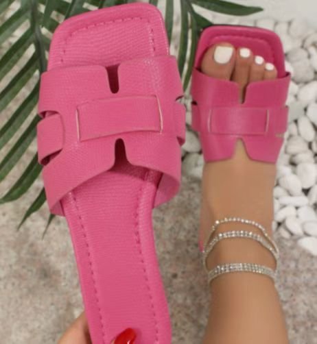 Square Toe Flat Sandals Summer Hollow Out