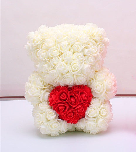 Liebesgeschenk Rosenbär Ewige Blume Rose Teddybär PE-Schaumbär 25 cm