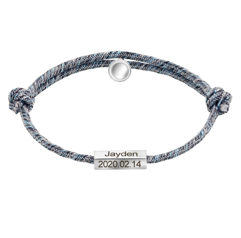 Bracciale con nome personalizzato. Il magnete del pegno dell'amore eterno si attrae a vicenda. Bracciale per coppie in acciaio inossidabile