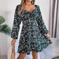 Fashion Floral Print Lantern Sleeve Dress