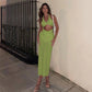 Fashion Halter Backless Slim Fit Hip-wrapped Skirt Suit Women