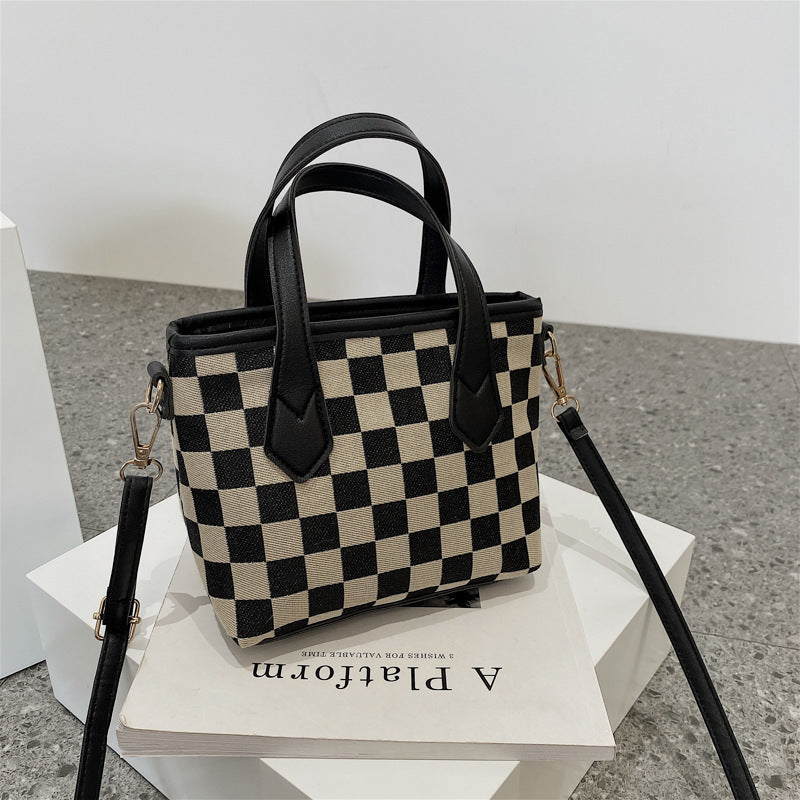 Fashion Houndstooth Shoulder Bags Portable Checkerboard Handbags