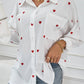 Camicia allentata Love stampata casual da donna esterna