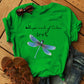 Let It Be Cute Bee Letter Alpaca Casual T-shirt