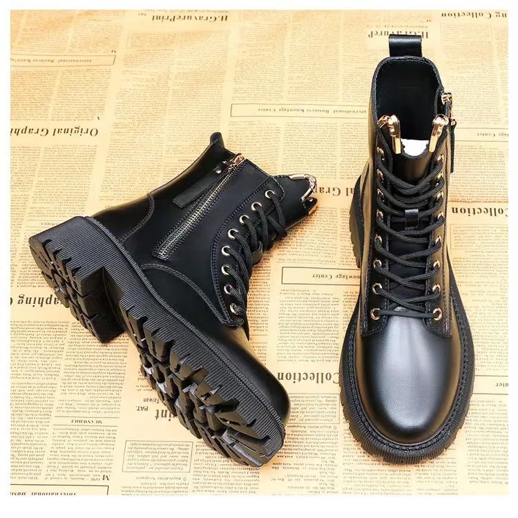 Stivali Dr Martens da donna in pelle sottile invernale traspirante foderati in pile