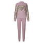 Women's Love Sequined Turtleneck Top And Trousers Casual Suit