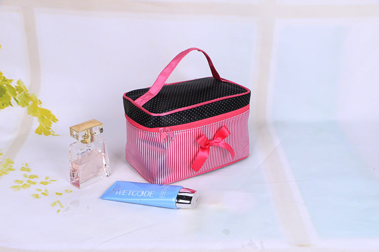 Striped Multicolor Large-capacity Storage Cosmetic Bag