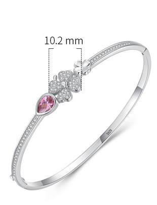 Bracciale in argento sterling S925 con trifoglio femminile stile coreano fresco