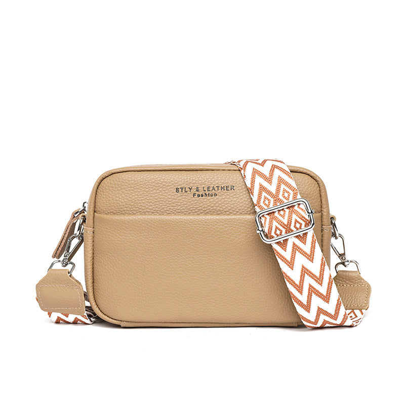 Fashion Shoulder Crossbody Bags With Rhombus Embroidered Wide Shoulder Strap Cute Small Square