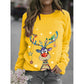 Christmas Pattern Printing Long Sleeve Crew Neck Sweater