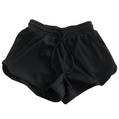 Ice Silk Thread Shorts Summer  Style Elastic Waistband