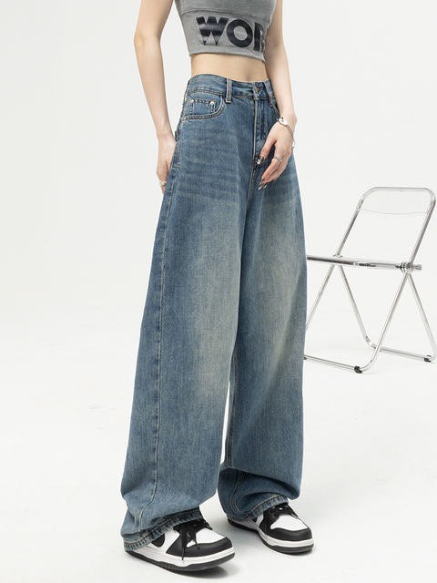 Loose High Waist Straight Wide Leg Jeans