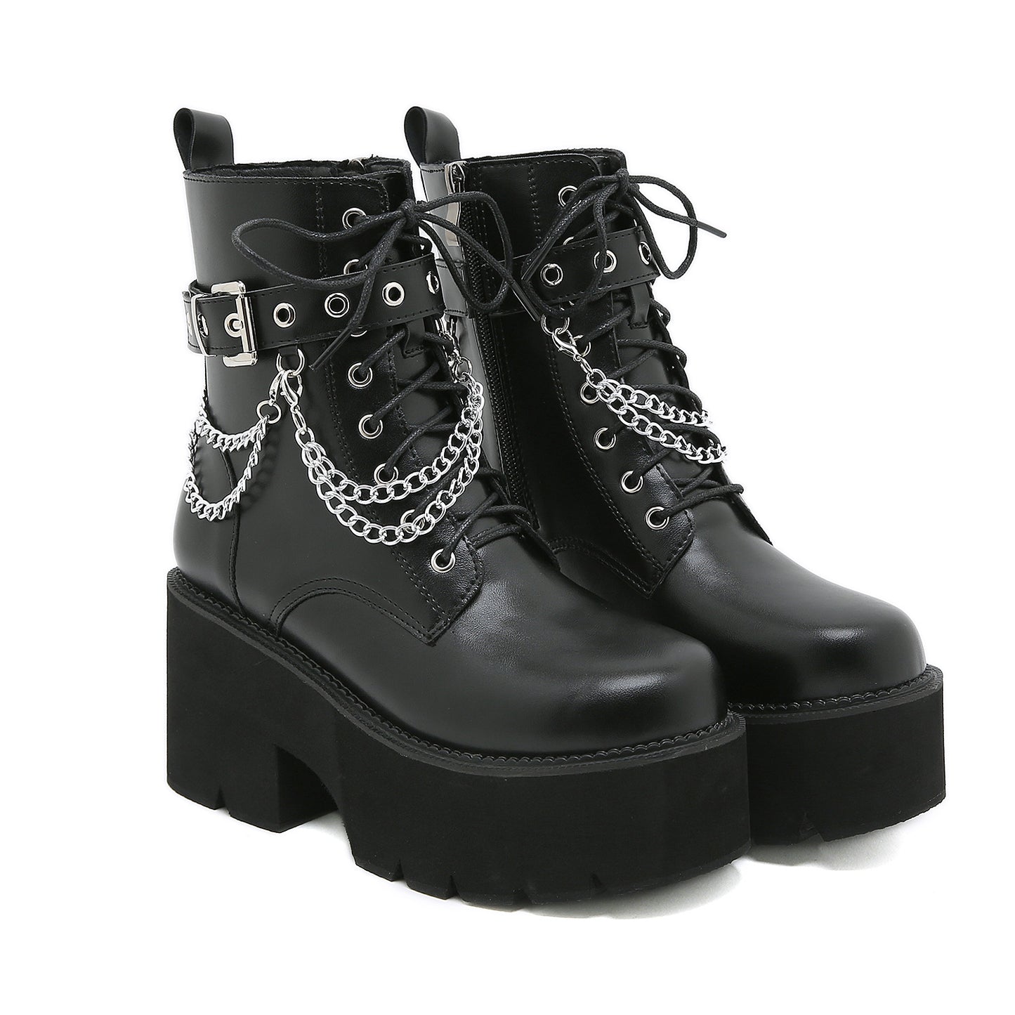 Women's Black High-heeled Dr Martens Boots