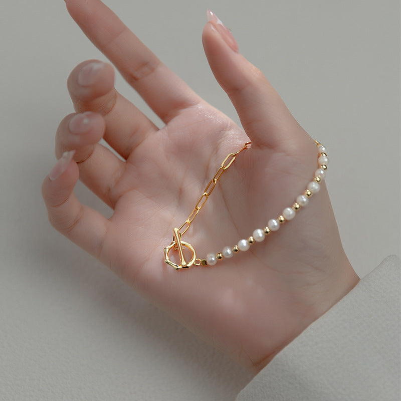 Bracciale da donna con cucitura di perle in stile coreano