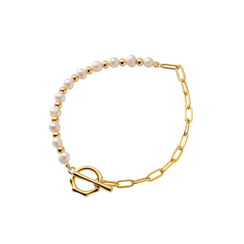 Bracciale da donna con cucitura di perle in stile coreano