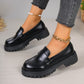 Schwarze Loafer im britischen Stil mit Plateausohle