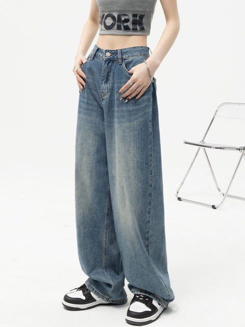 Loose High Waist Straight Wide Leg Jeans