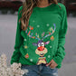 Christmas Pattern Printing Long Sleeve Crew Neck Sweater