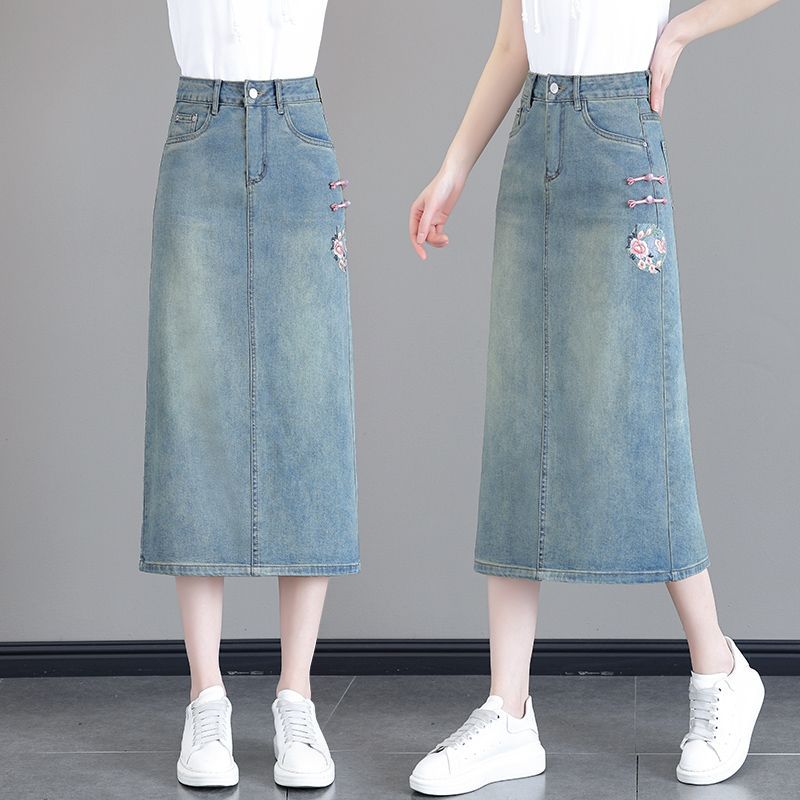 Embroidery National Style Denim Skirt