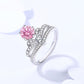 Moissanite Ring Women's Crown Sterling Silver