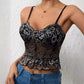 Color Matching Lace Pleated Hem Fishbone Women's Camisole