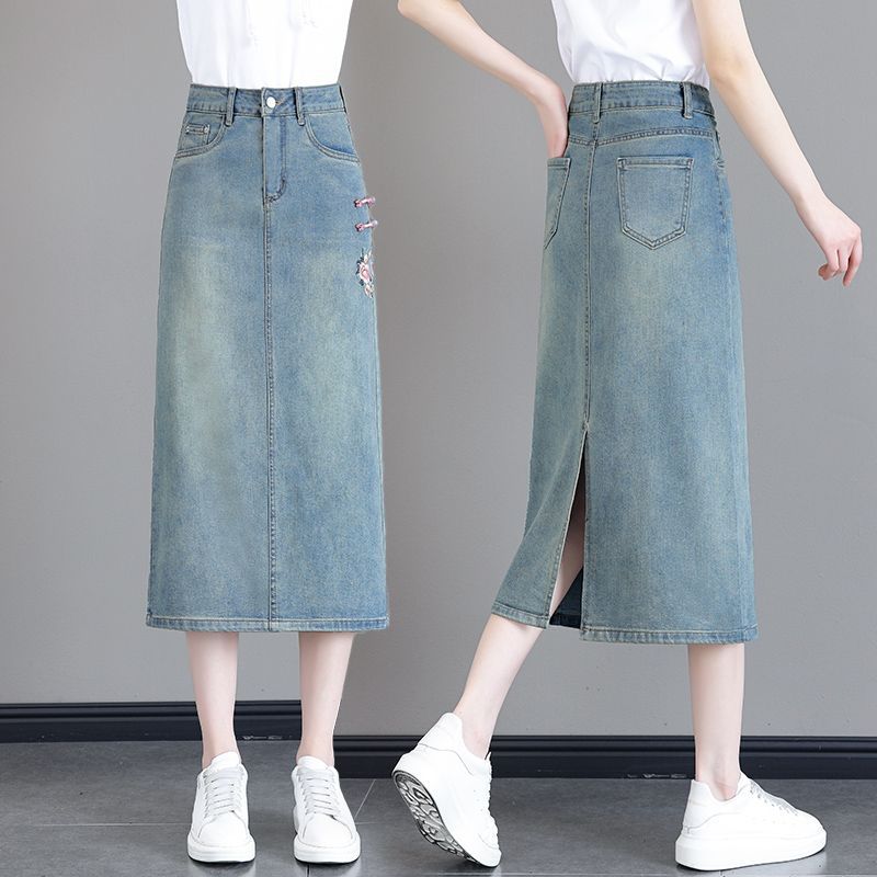 Embroidery National Style Denim Skirt