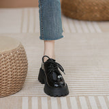 British Style Lace Up Small Leather Shoes