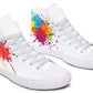 Herren- und Damenmode-Farbdruck-High-Top-Leinwandschuhe