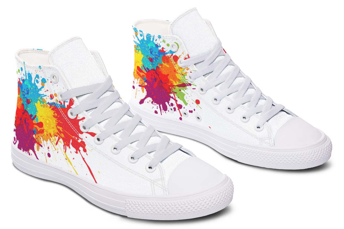 Fashion Color Printing High-top Canvas Shoes