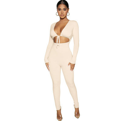 Bodysuit mit schmaler Passform und langen Ärmeln und Cut-outs zum Schnüren