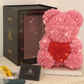 Love Gift Rose Bear Eternal Flower Rose Teddy Bear PE Foam Bear 25cm