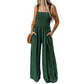 Summer Square Neck High Waist Jumpsuit Women's Backless Pleated