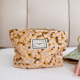 Jacquard Fabric Cosmetic Bag Large Capacity