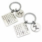 Creative Personality Keychain Calendar Lettering Couple