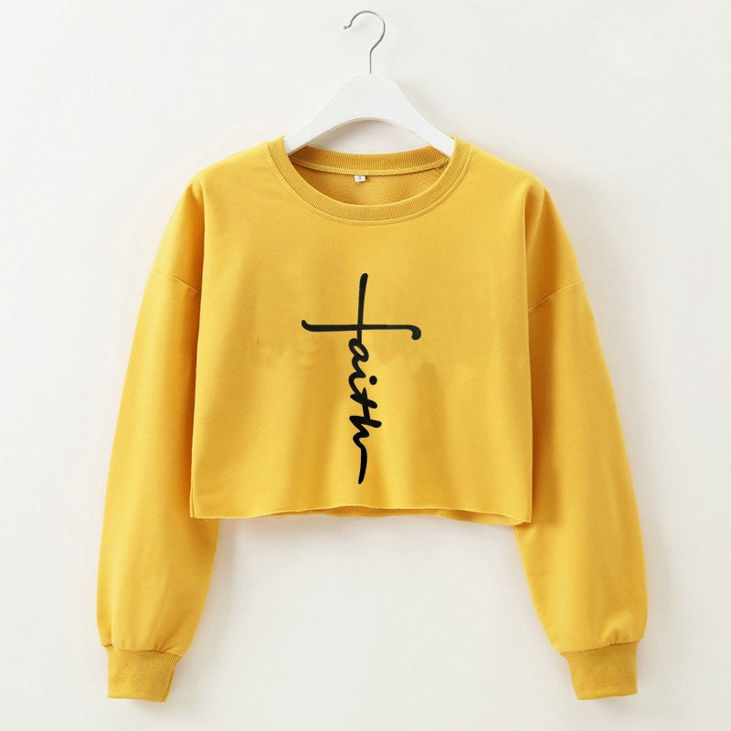 Pullover girocollo a maniche lunghe con stampa di lettere street style